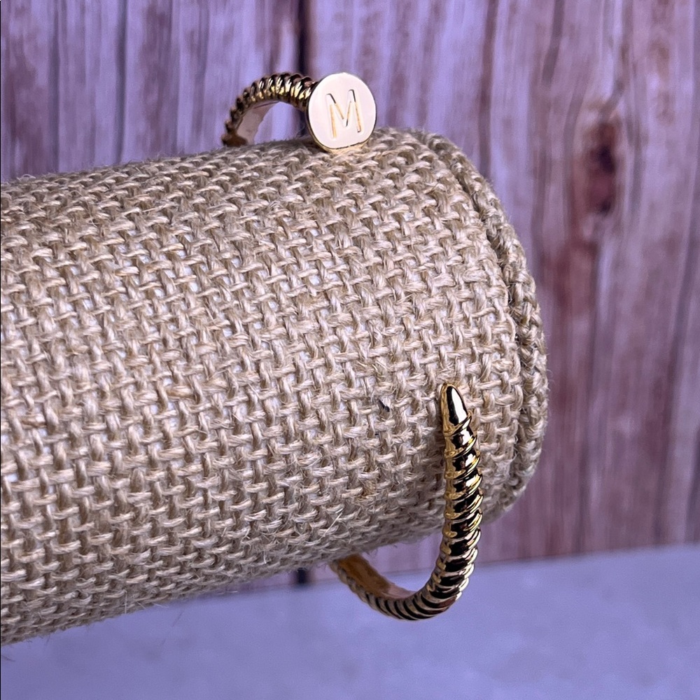 Gold Initial M Open Cuff Bracelet - Women Jewelry